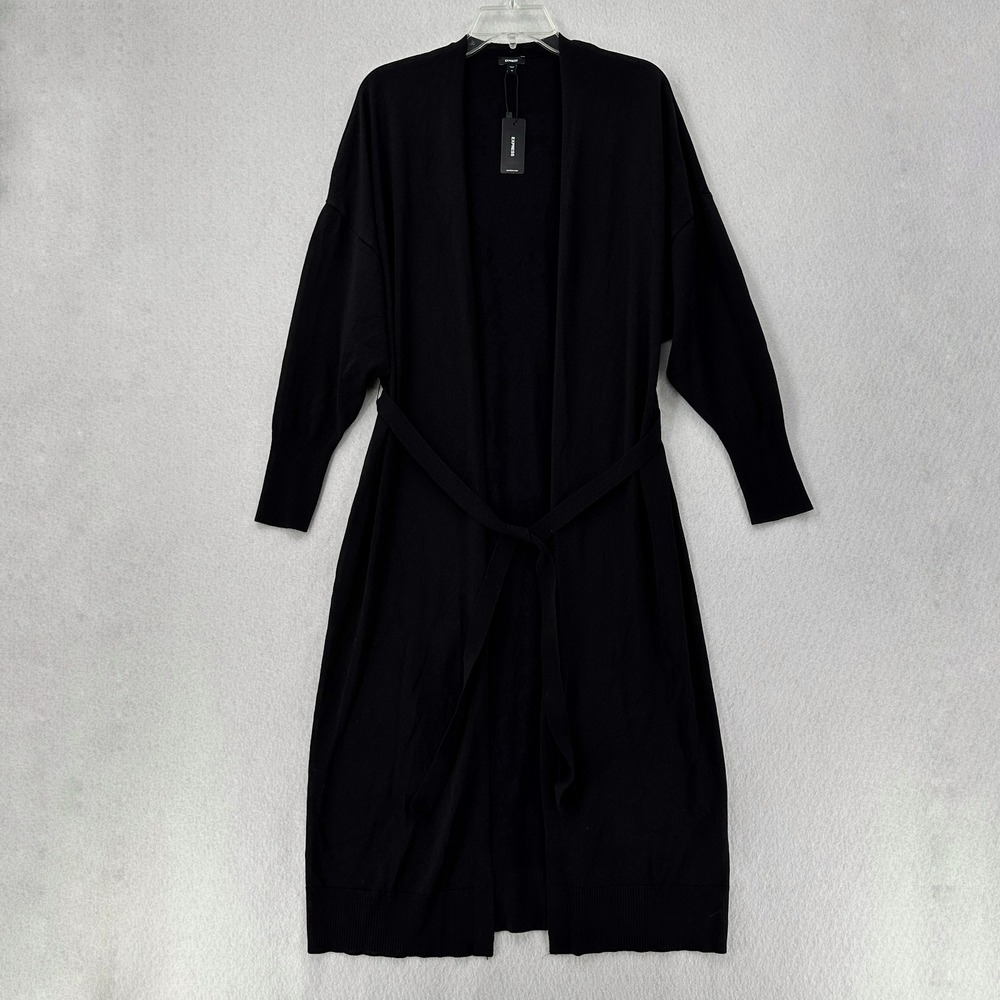 Express Black Dolman Long Sweater Cardigan Jacket Coat Pockets Long Sleeve‎ MED